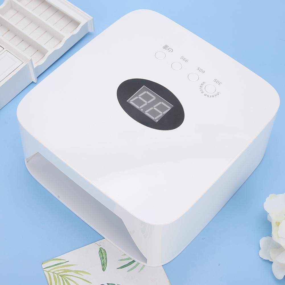 48W Professional UV/LED Nail Lamp for Gel Polish Curing - Intelligent Nail Art Dryer with 3 Timer Settings, Fast Drying Manicure Tool (White) - Perfect for Home Salon, Nail Art Studio & DIY Gel Nail Extensions