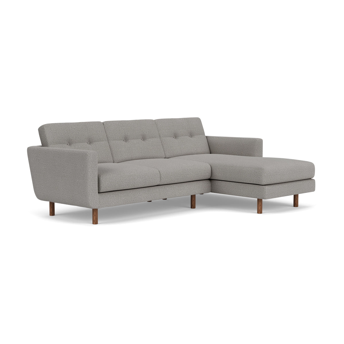 Luxury Conrad Boucle Right Chaise Sofa - Modern Upholstered Sectional Couch for Living Room, Lounge & Home Theater | Soft Chenille Fabric, Comfortable Seating for Family & Guests