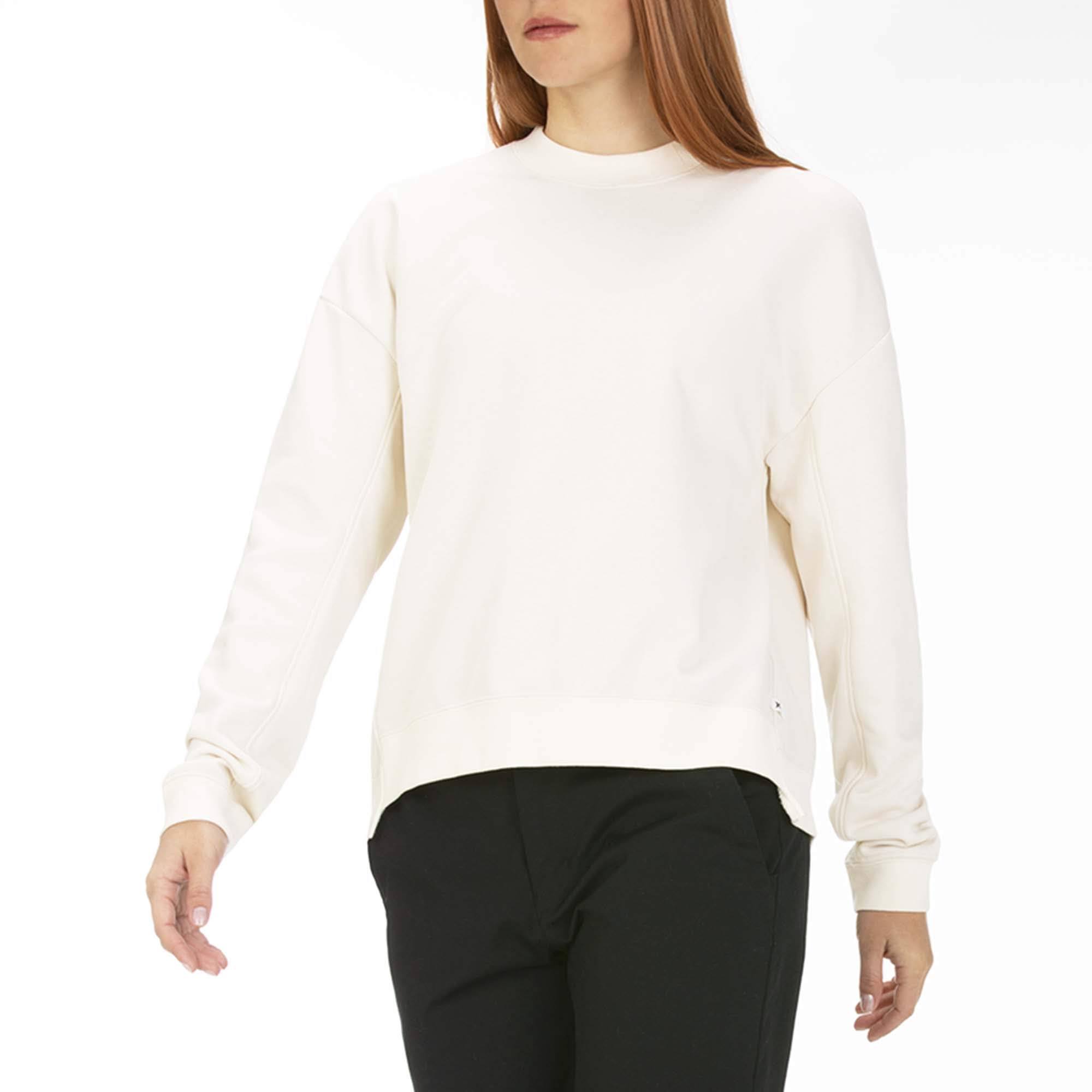 Hurley Women's Dri-FIT Wash Crew Shirt - Moisture Wicking, Breathable Cotton Blend - Pale Ivory, Size Medium - Perfect for Yoga, Gym & Casual Wear