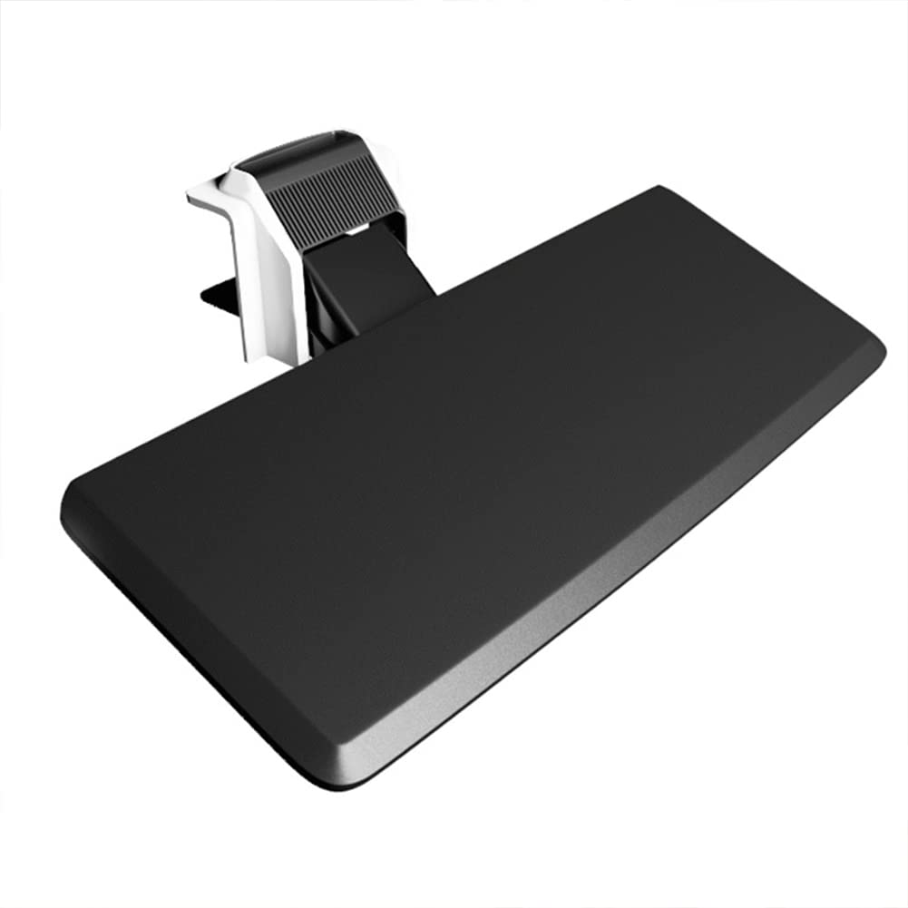 Ergonomic Under Desk Keyboard Tray - Adjustable Sliding Mouse Tray with Desk Mount, Black (640x240x16mm) - Perfect for Home Office, Gaming Setup & Workspace Organization