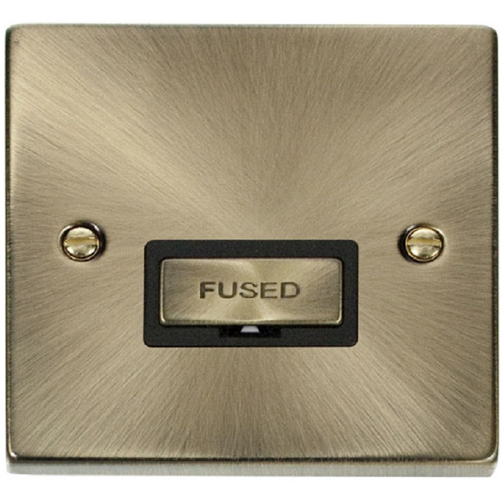 Click Deco Antique Brass 13A Unswitched Spur VPAB750BK - Vintage Style Electrical Outlet for Home Decor, Office, and Cafe Lighting Installations
