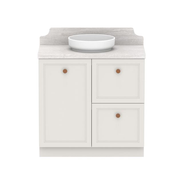 ADP Mabel Floor Standing Vanity with Premium Solid Surface Benchtop - Modern Cherry Pie Finish Bathroom Vanity for Master Bedroom & Guest Bathroom