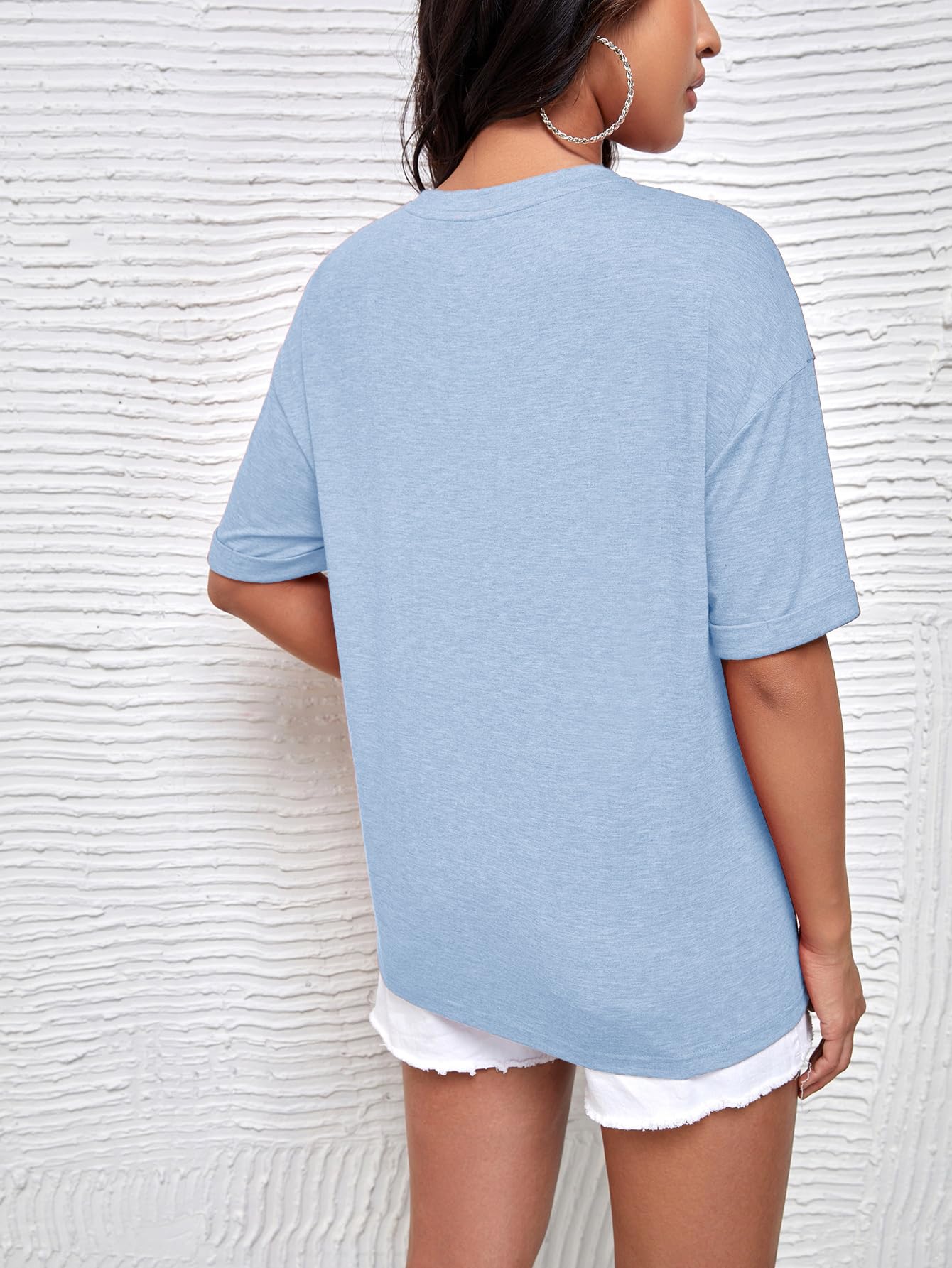 Verdusa Women's Maternity Drop Shoulder Short Sleeve Loose T-Shirt Top - Comfortable Pregnancy Clothes for Casual Wear & Nursing