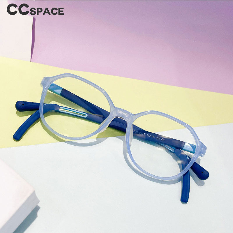 CCspace Unisex Youth Full Rim Square PC Plastic Eyeglasses 56565 - Trendy Lightweight Frames for Kids & Teens - Perfect for School, Reading & Daily Wear