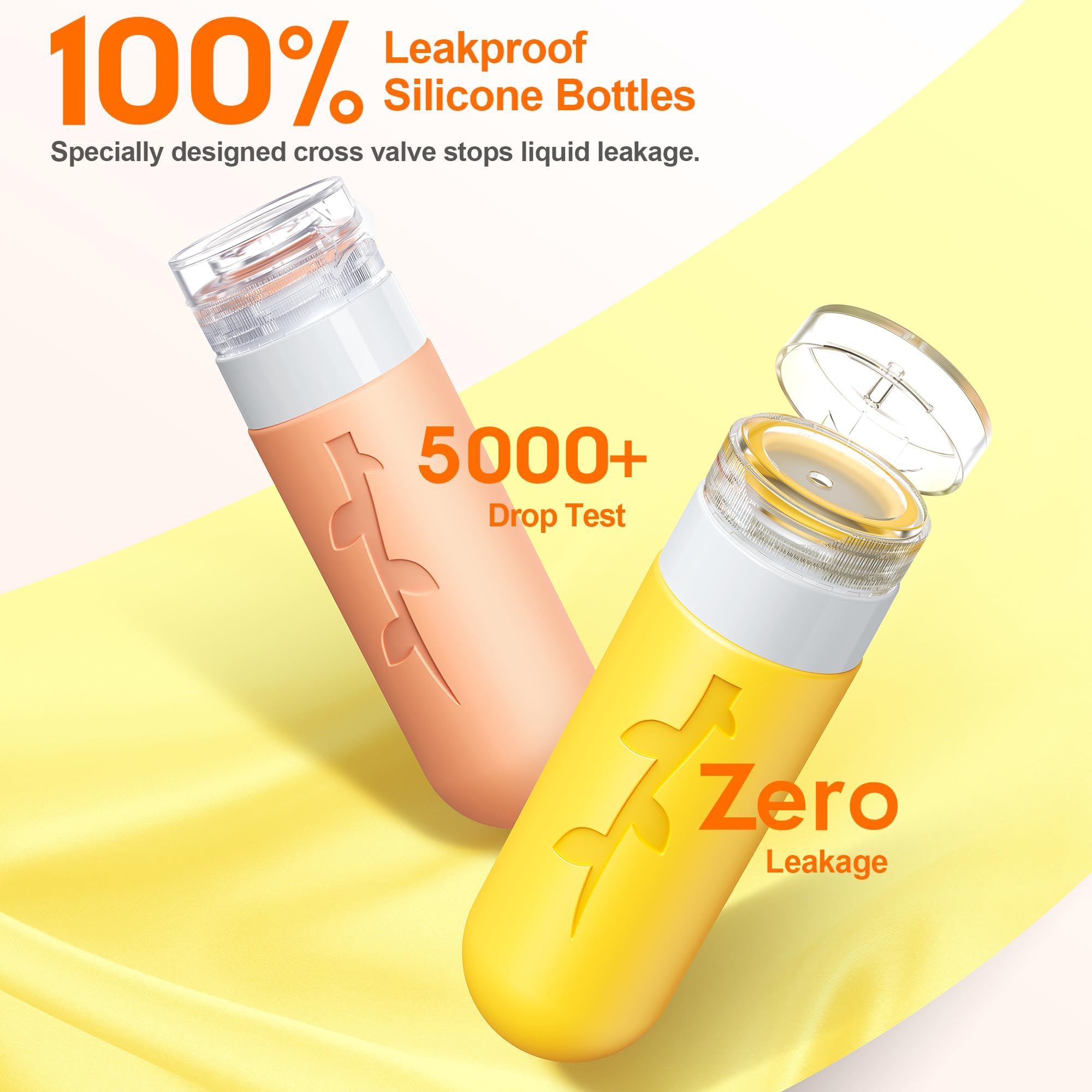 19-Pack TSA Approved Silicone Travel Bottles Set - Leakproof Refillable Toiletry Containers for Shampoo, Conditioner & Cosmetics | Perfect for Air Travel, Gym & Vacation Essentials