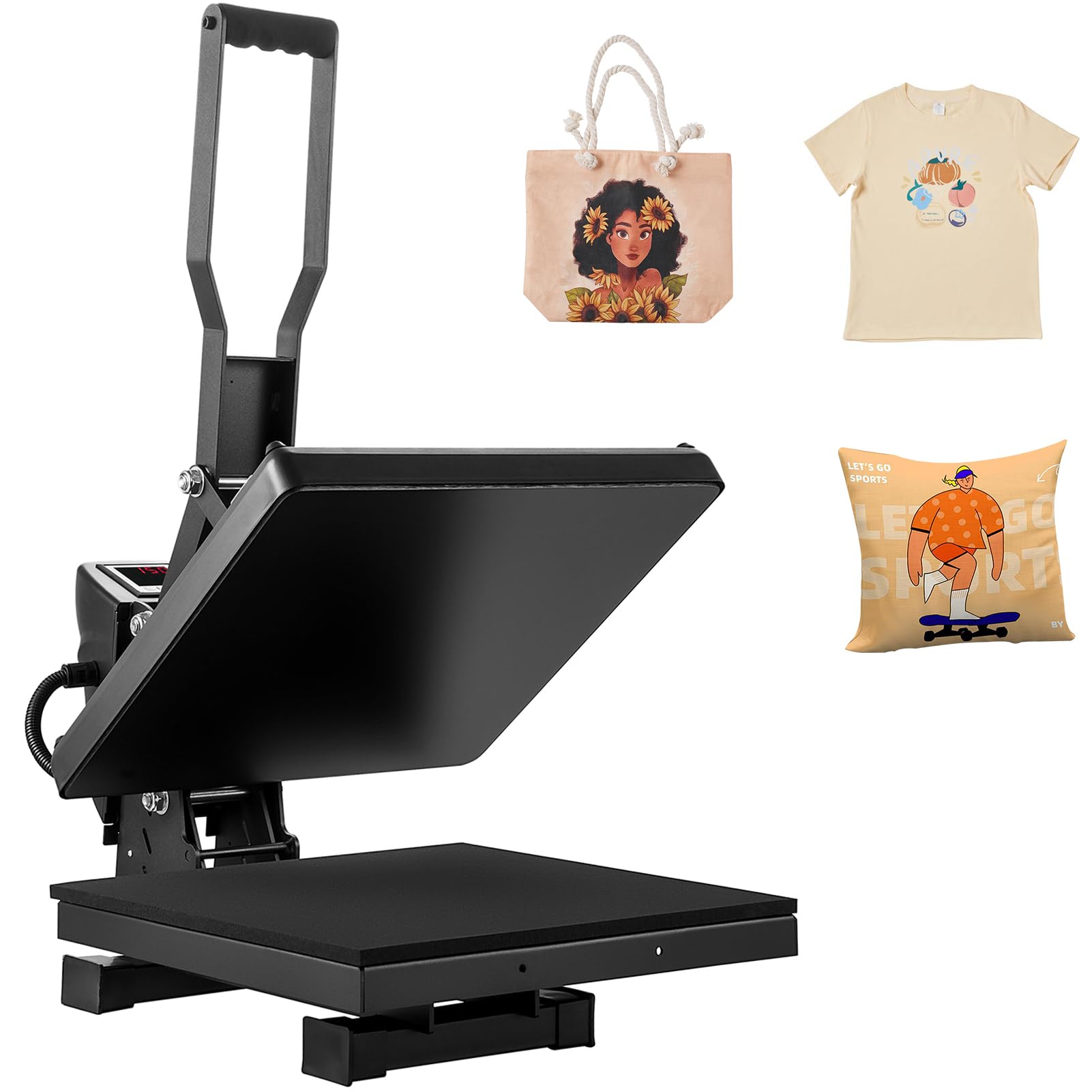 VEVOR 15x15 Inch Digital Heat Press Machine for T-Shirts & Sublimation - Fast Heating, High Pressure Industrial Heat Transfer Press for Vinyl & HTV - Perfect for DIY Crafts, Custom Apparel & Small Business Printing