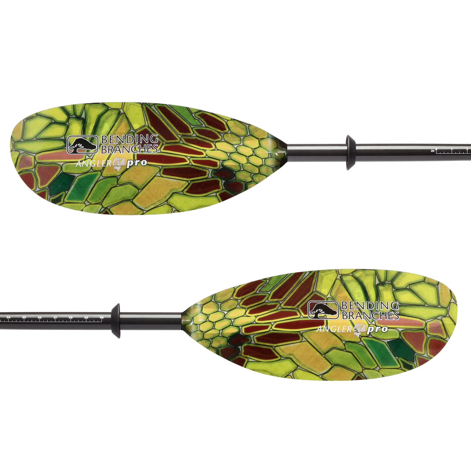 Bending Branches Angler Pro Fiberglass 2-Piece Kayak Paddle - Lightweight Straight Shaft Fishing Paddle for Kayaking, Canoeing & Outdoor Water Sports