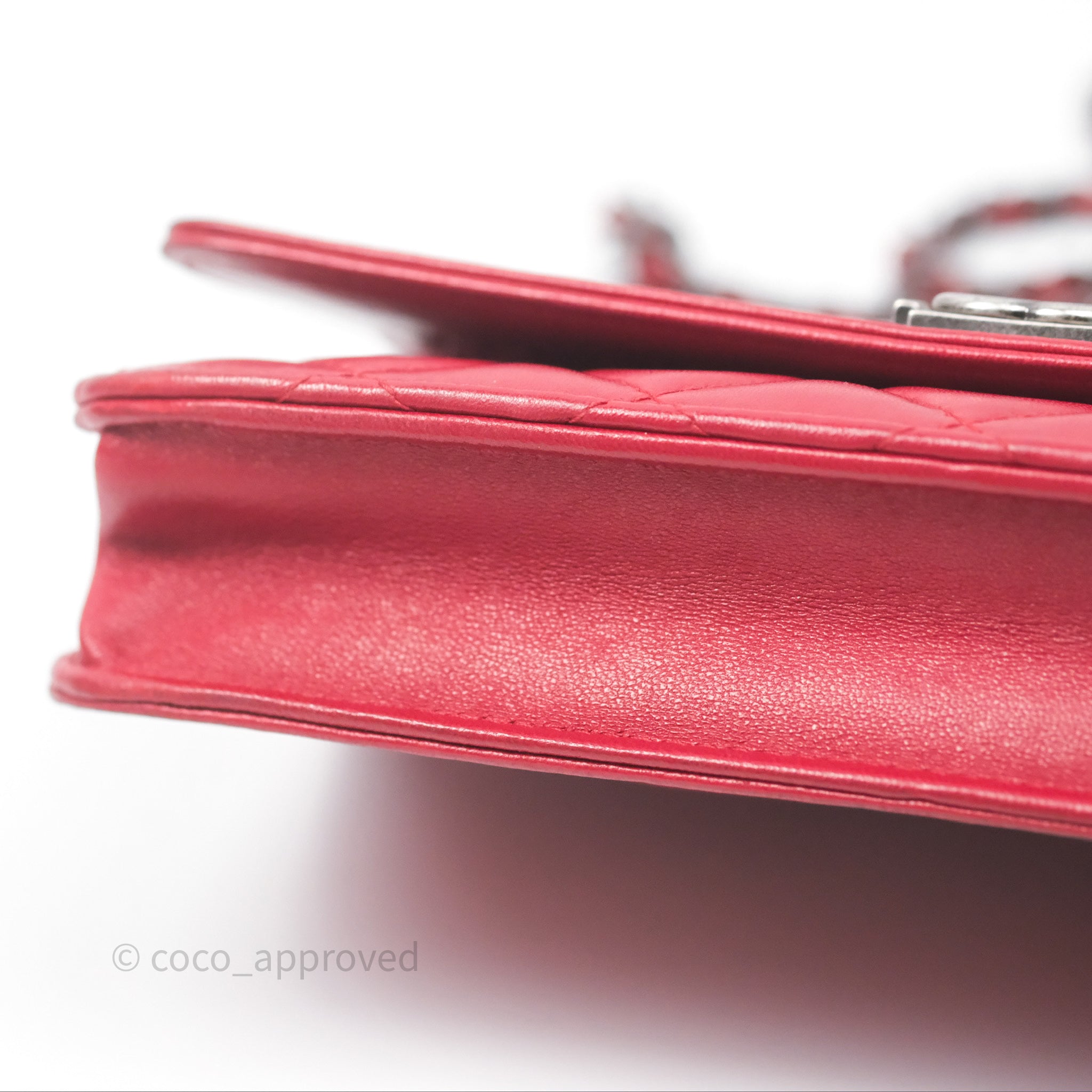 Chanel Boy Wallet on Chain WOC Red Lambskin Ruthenium Hardware - Luxury Crossbody Bag for Women, Perfect for Parties, Date Nights & Evening Events