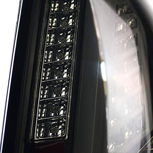 Spec-D Tuning Glossy Black Smoke LED Tail Lights for 2003-2007 Cadillac CTS - Left & Right Pair Assembly - Enhanced Night Visibility & Style Upgrade for Your Car
