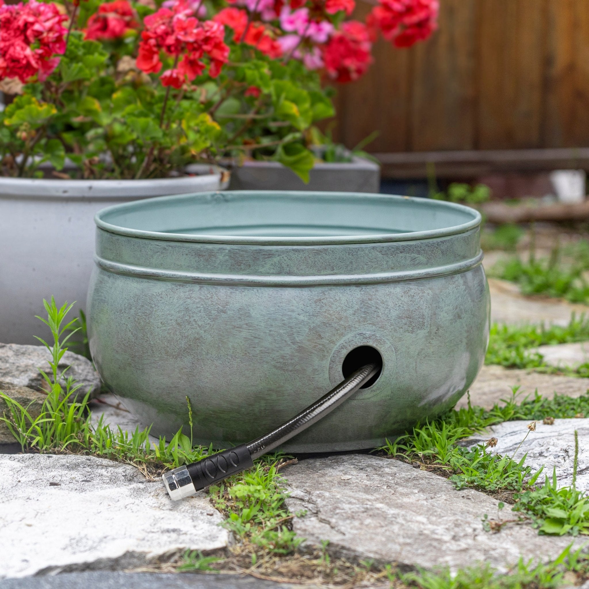 Sonoma Hose Pot - Blue Verde Outdoor Watering Can for Garden, Patio & Lawn Care | Durable & Stylish Watering Solution