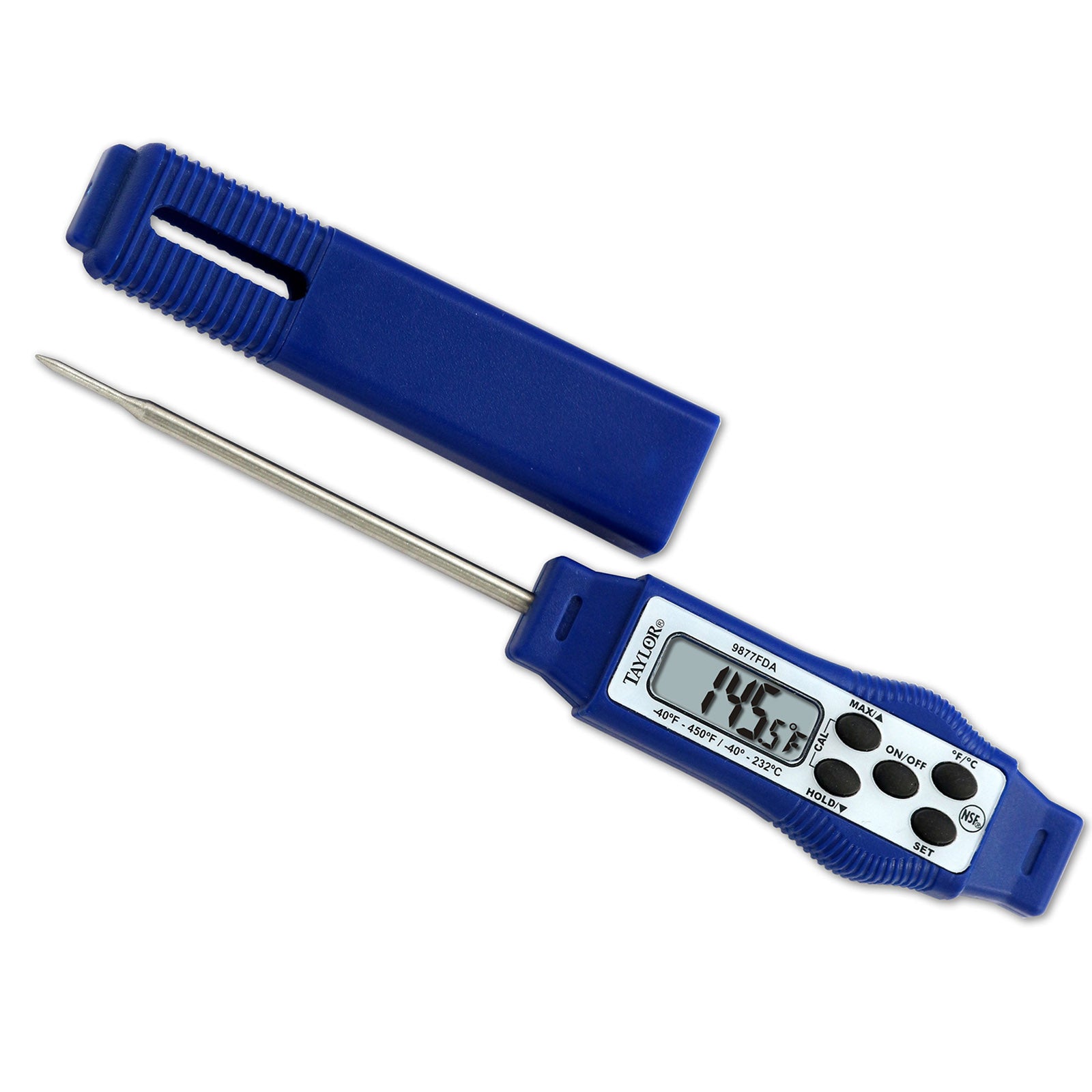 Taylor Waterproof Compact Pocket Thermometer - Digital Instant Read Cooking Thermometer for Meat, Grilling, BBQ, Baking -40°F to 450°F (-40°C to 230°C) - Blue - Perfect for Kitchen, Outdoor Cooking & Food Safety