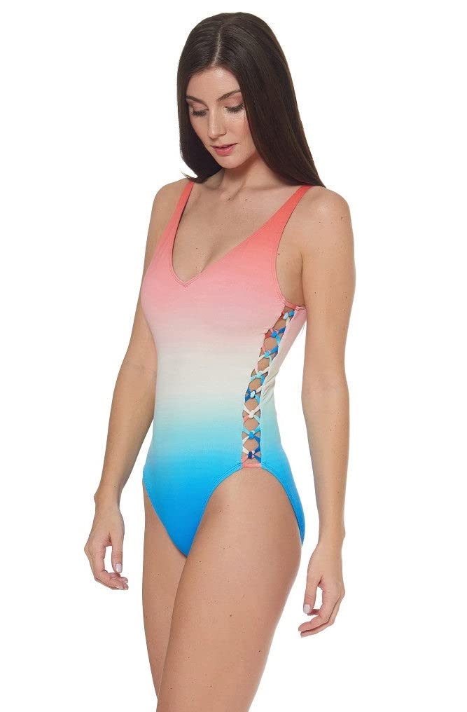 Bleu Rod Beattie Twister Lace Down Over The Shoulder Bralette with Removable Cups - Multi Color 1/8 Cup - Perfect for Date Nights, Weddings & Special Occasions