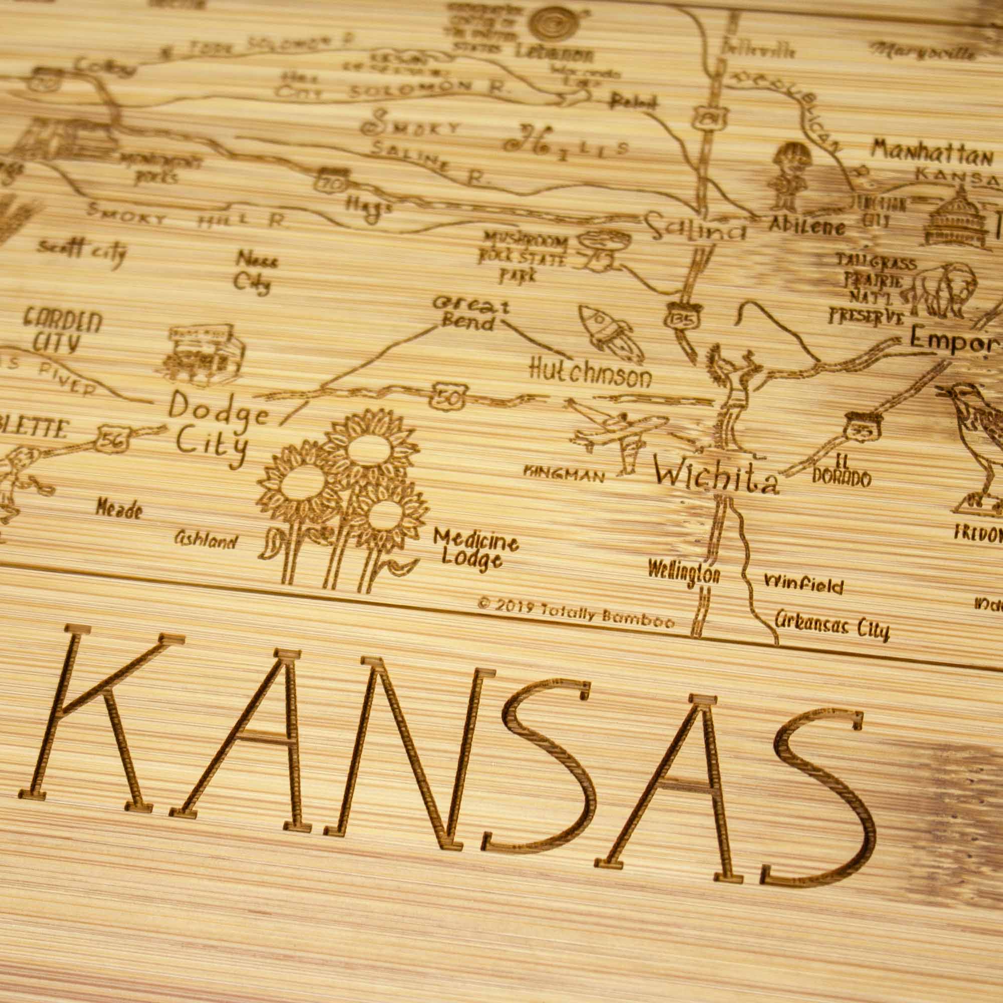 Premium Kansas-Themed Wooden Cutting Board - 11