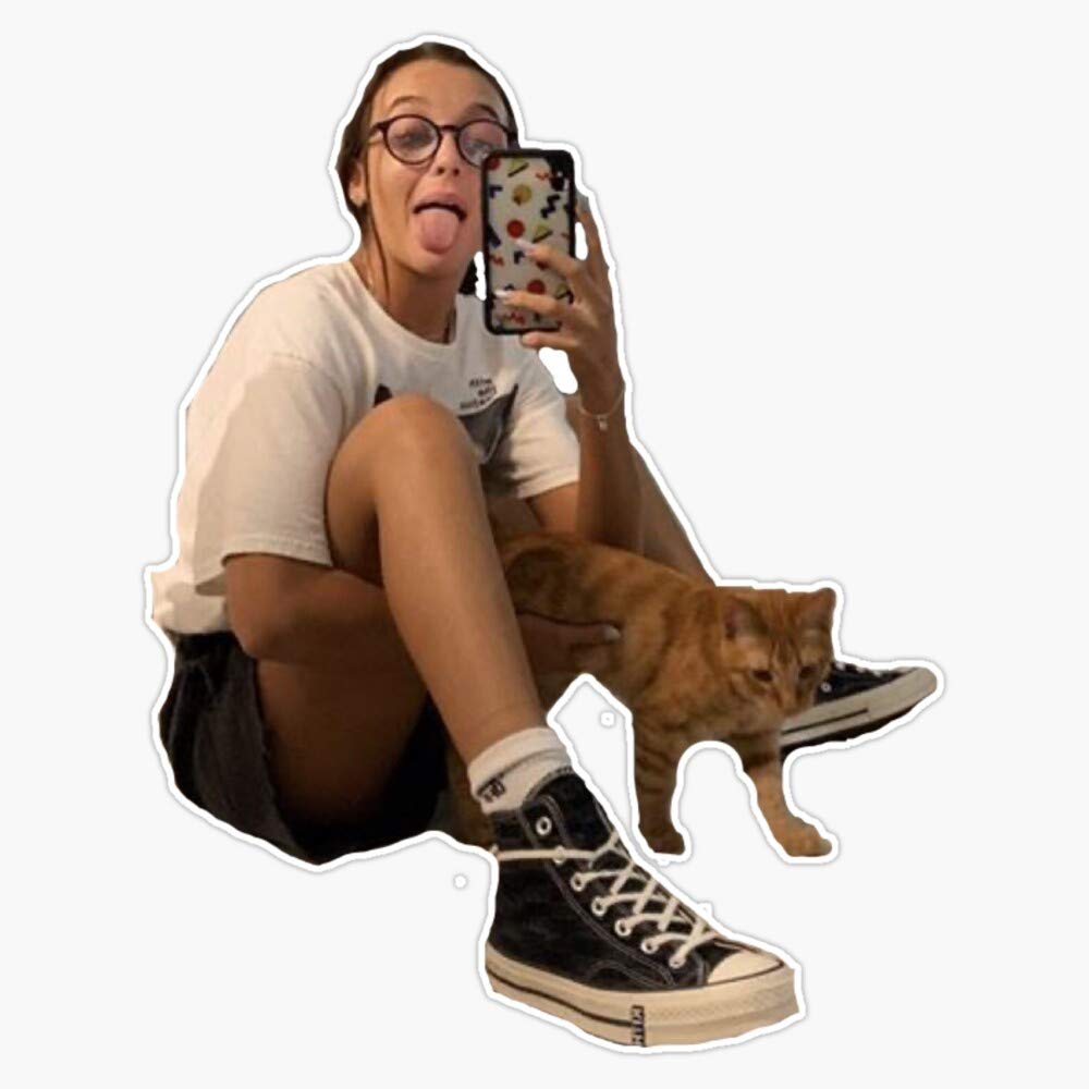 Emma Chamberlain Sticker - Vinyl Decal for Wall, Laptop, Window, Car Bumper - 5 Inch Waterproof Decorative Sticker - Perfect for Room Decor, School Supplies, and Personalizing Devices
