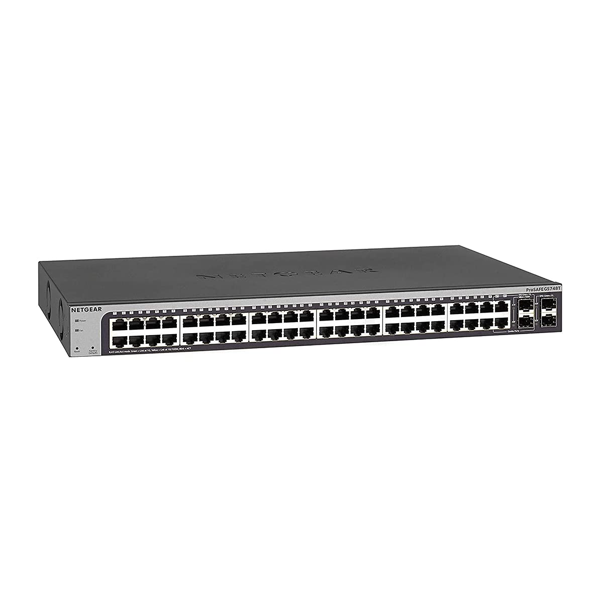 NETGEAR GS748T 48-Port Gigabit Ethernet Smart Managed Switch with 2 x 1G SFP & 2 x 1G Combo Ports - Desktop/Rackmount Network Switch for Small Business & Enterprise - Limited Lifetime Protection - Ideal for Office Networking, Data Centers & Server Rooms