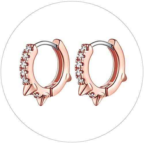 6. spike with CZ stones (rose gold plated)
