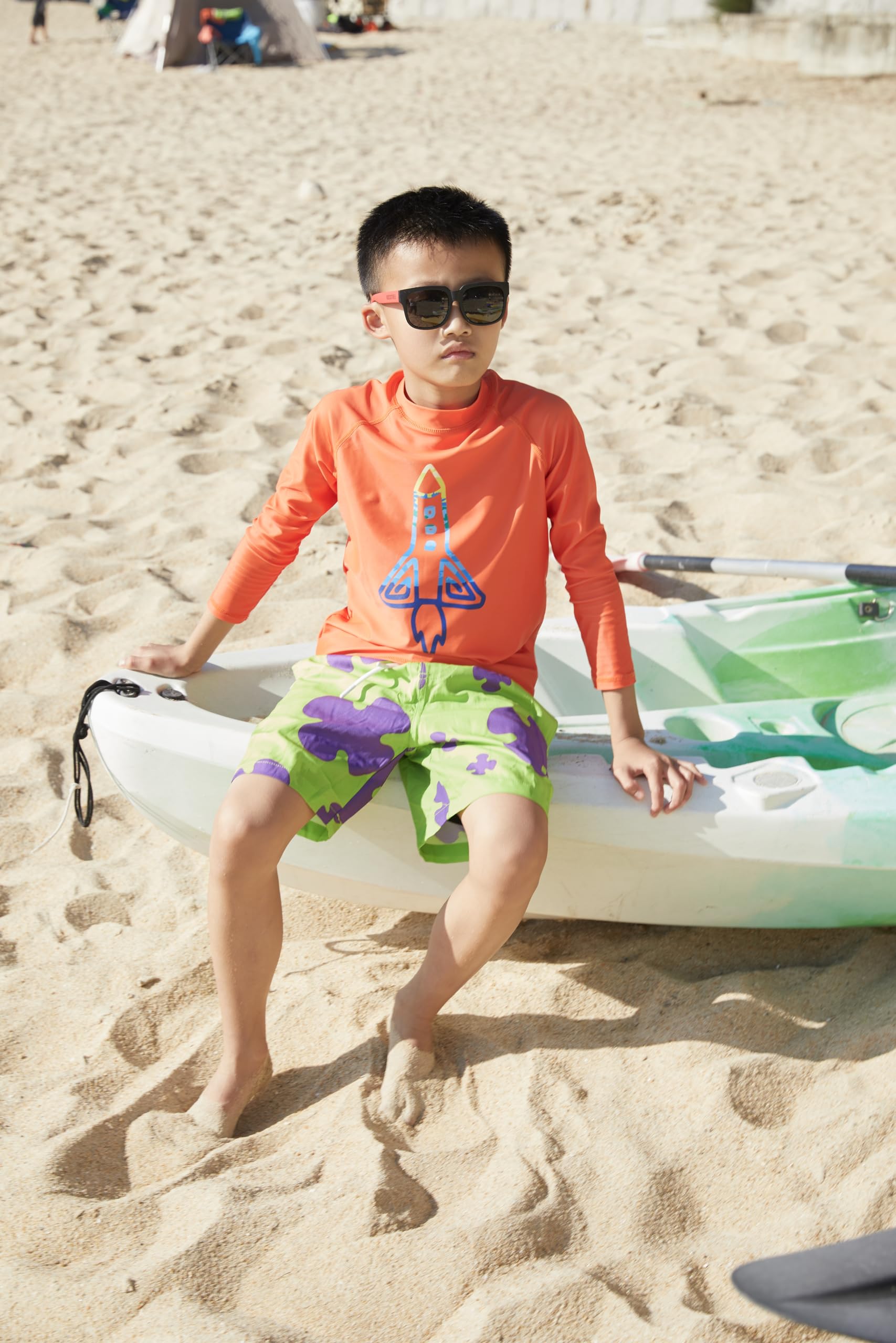 Upgraded Boys Swim Trunks with Compression Liner & Rash Guard Set - UPF 50+ Sun Protection for Toddlers - Perfect for Beach, Pool & Summer Water Activities