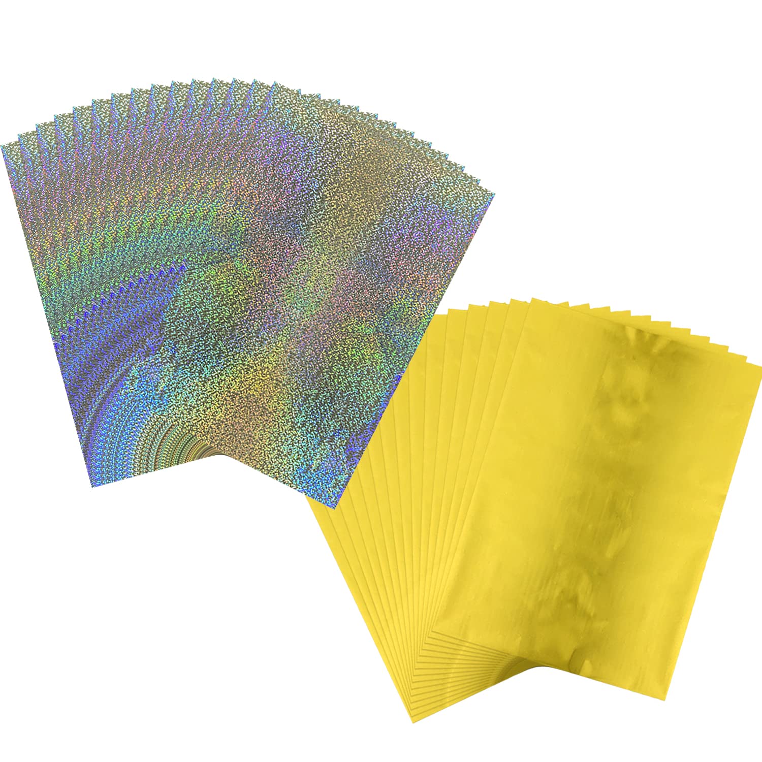 100PCS Glitter Hot Foil Sheets - Metallic Variety Pack with Vibrant Colors | 7.9x11.4 Inch Toner Reactive Foil for Laser Printers & Laminators | Perfect for Scrapbooking, Card Making, DIY Paper Crafts & Gift Wrapping
