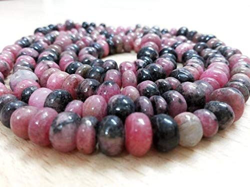 AAA Natural Rhodochrosite Rondelle Beads 6-7mm - 5 Inch Strand for Jewelry Making, Gemstone Necklace DIY Supplies - Perfect for Boho, Healing Crystal & Handmade Craft Projects (Code-MVG-2450)