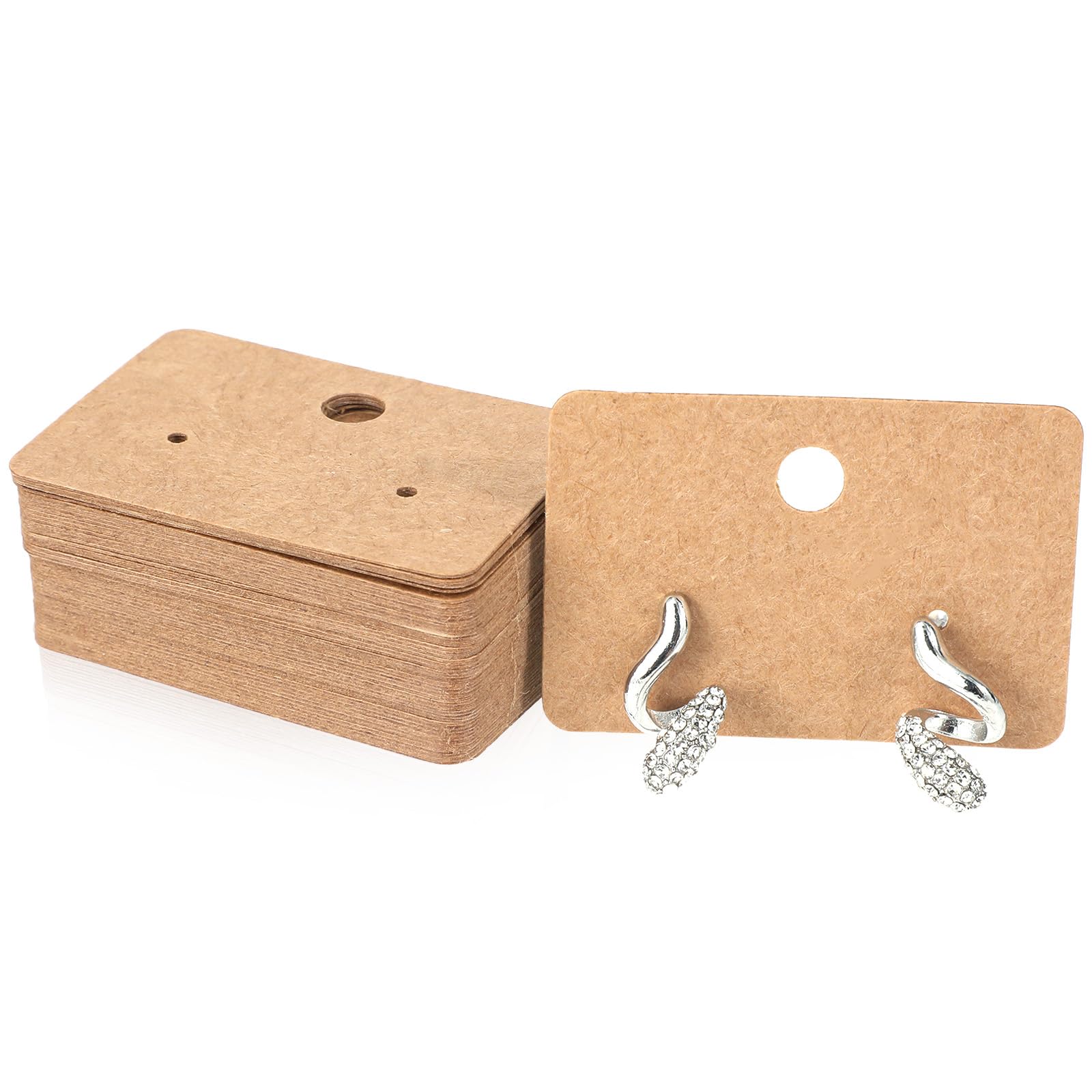 100Pcs Brown Kraft Paper Earring Display Cards - 1.77