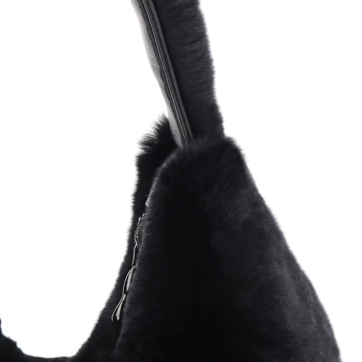 Surell Genuine Rex Rabbit Fur Shoulder Bag - Soft Fluffy Tote with Zipper Closure - Women's Fashion Purse for Casual Outings, Date Nights & Winter Accessories