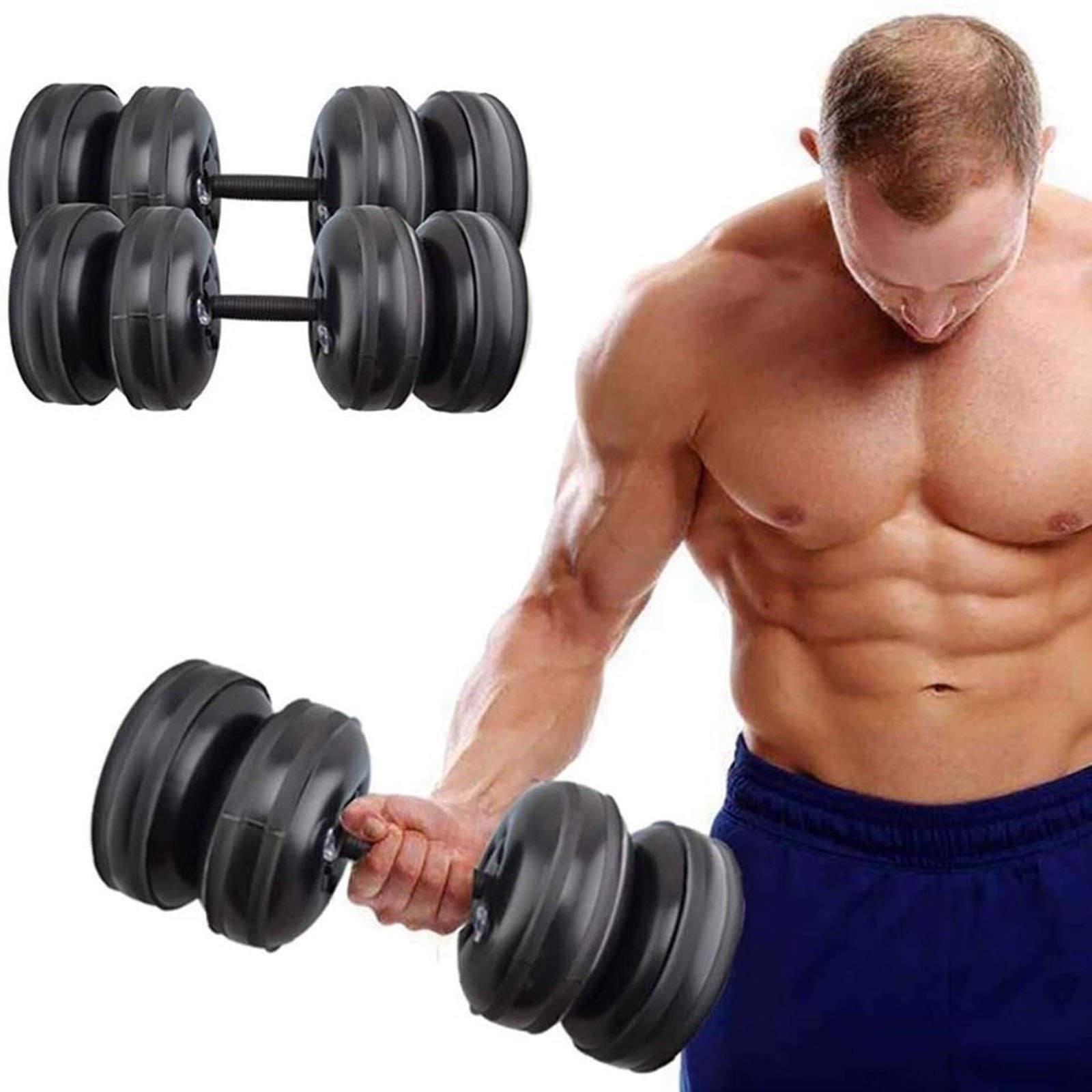 WDWL Water-Filled Adjustable Dumbbells Set - Pair of Flexible Weight Dumbbells for Home Gym, Strength Training & Bodybuilding | Perfect for Indoor Workouts, CrossFit & Fitness Enthusiasts