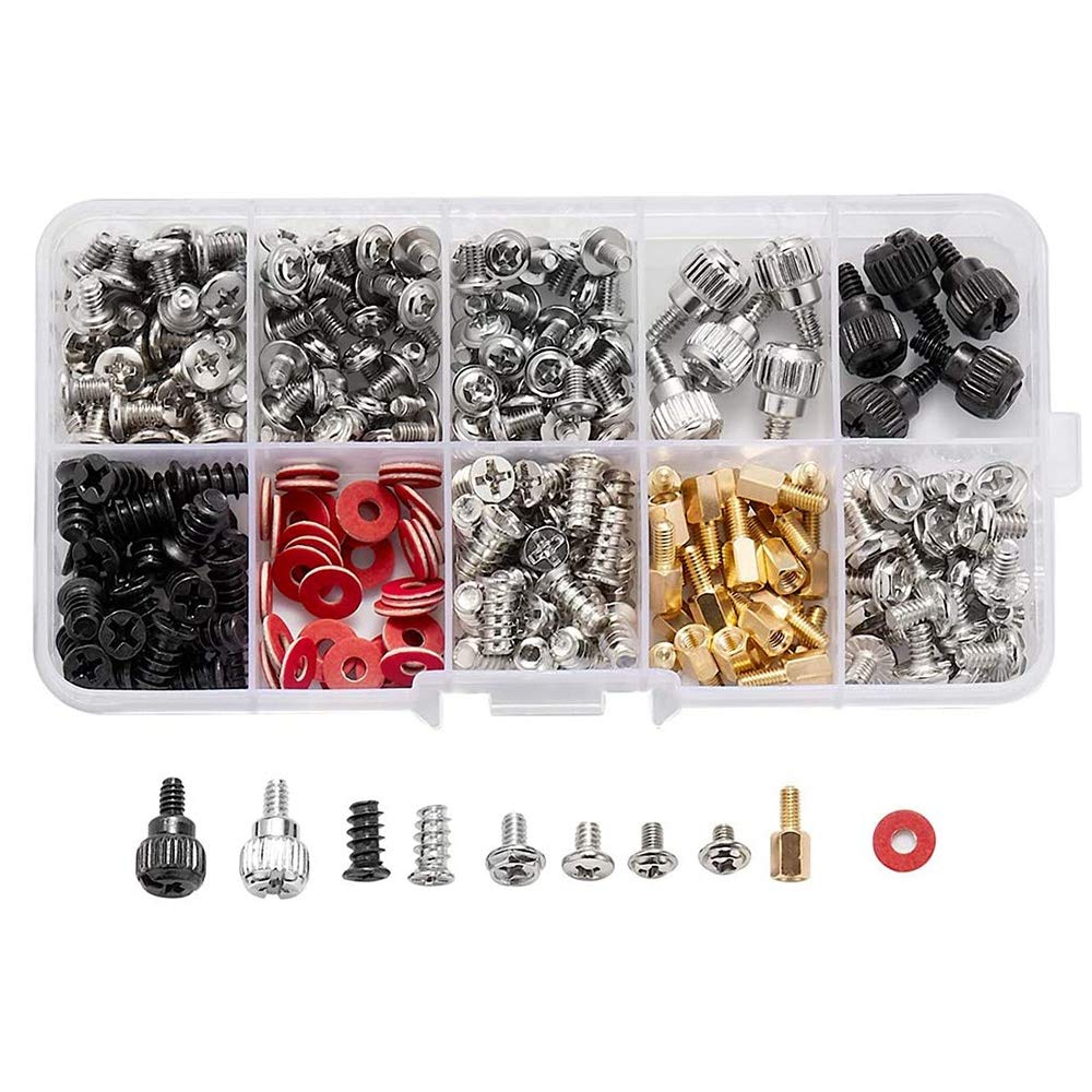 Nicfaky 280PCS Computer Screw Standoffs Kit - M3 .5 Screws for Hard Drive, PC Case, Motherboard & Fan Installation | Perfect for DIY Computer Builds & Upgrades