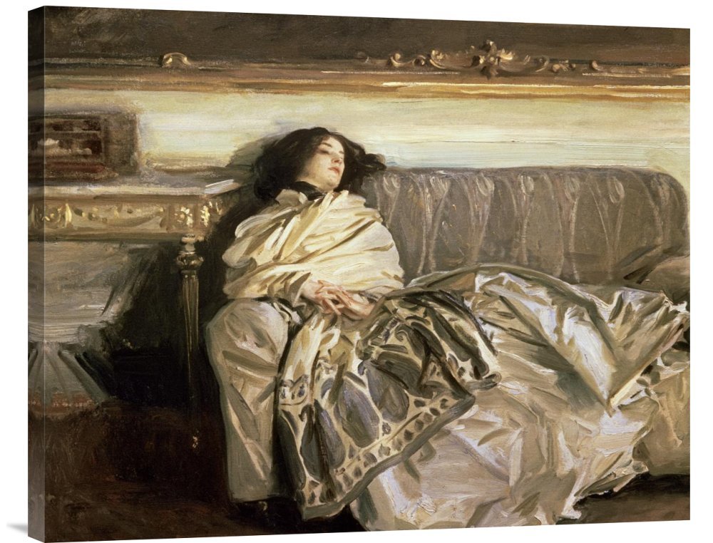 John Singer Sargent 'Repose' Gallery Wrapped Canvas Art Print - Premium Giclee Wall Decor for Living Room, Bedroom & Office