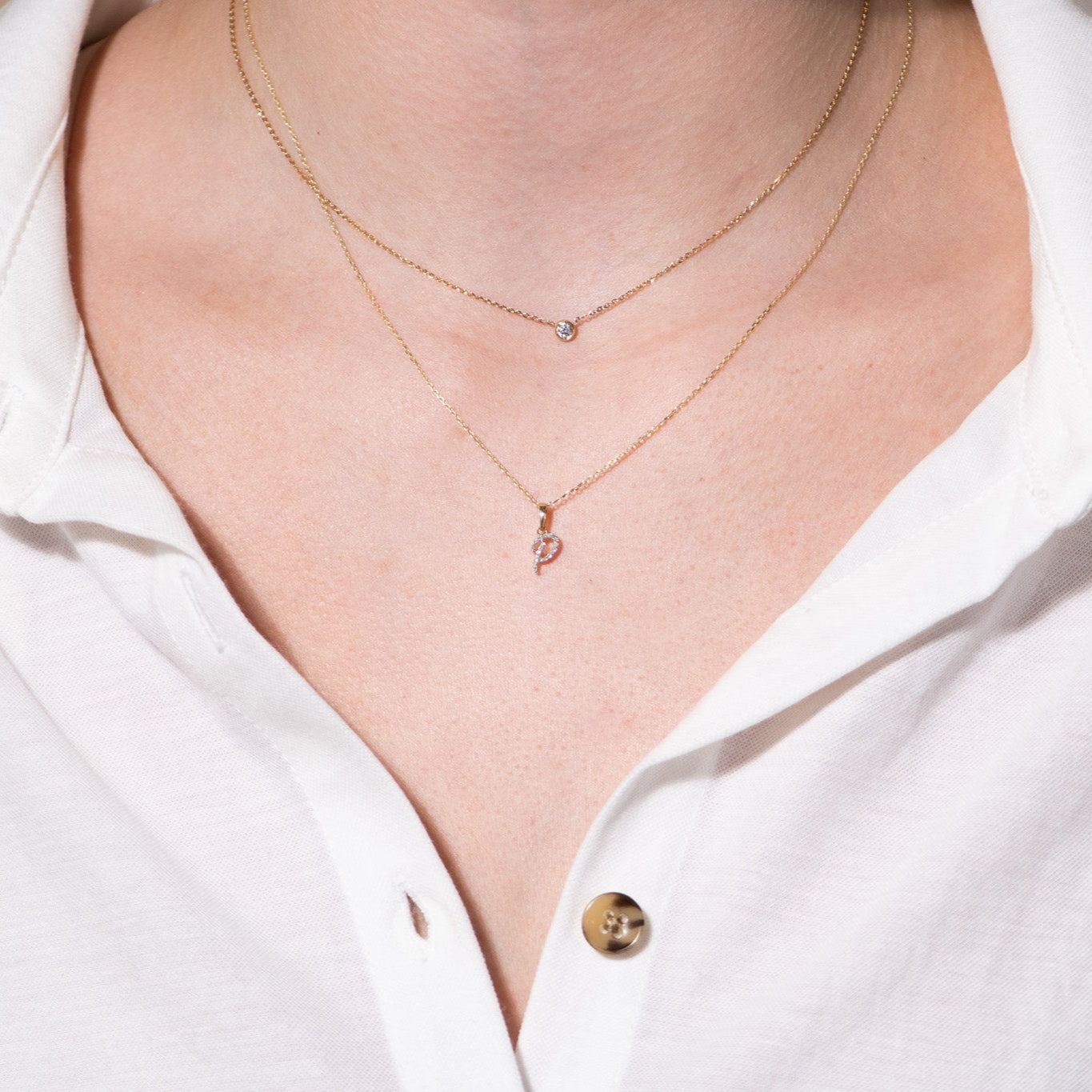 14K White Gold Cursive Diamond Initial Necklace - Personalized Monogram Pendant for Women - Perfect for Birthdays, Anniversaries & Everyday Elegance