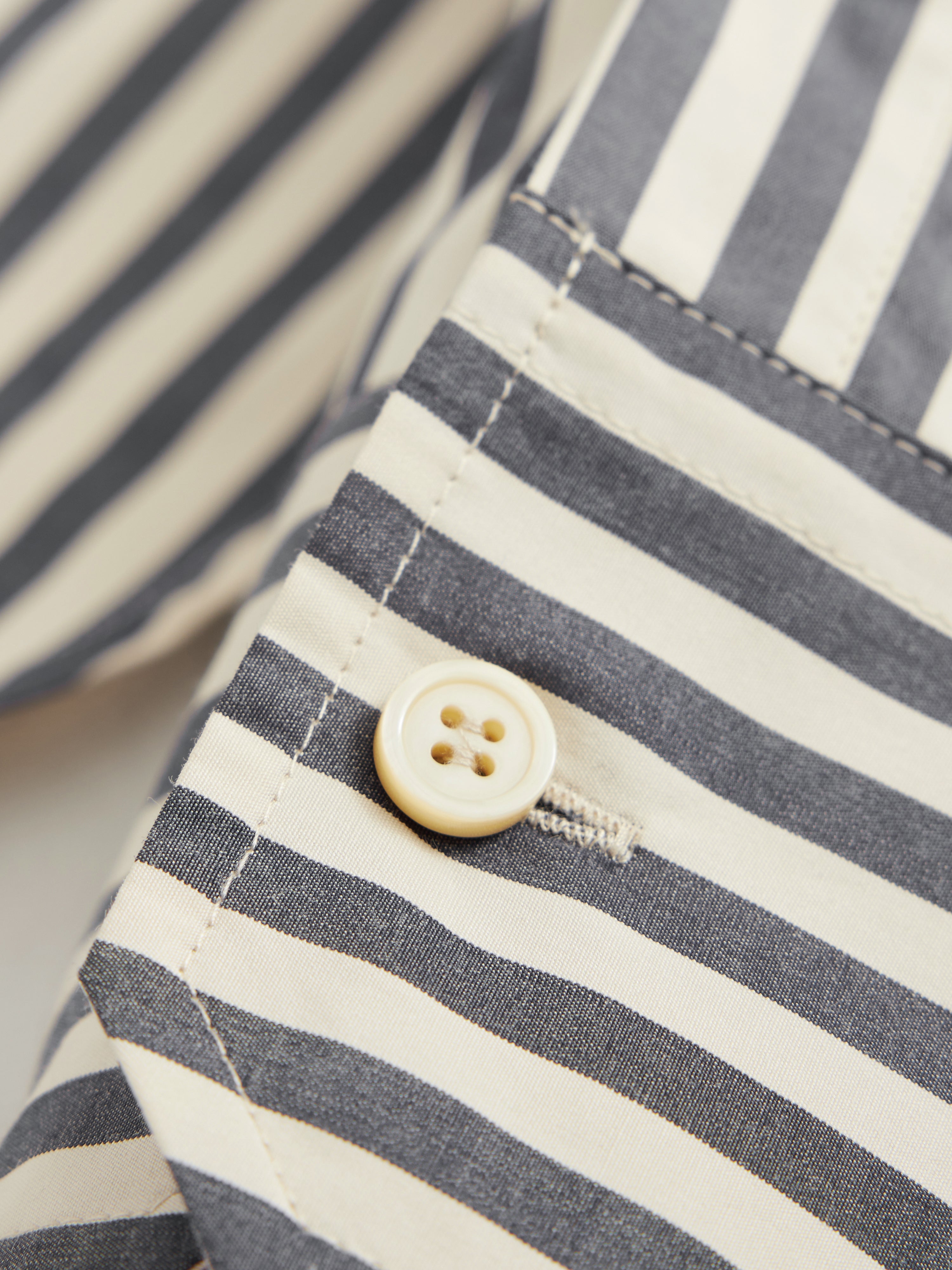 Premium Cotton Poplin Striped Shirt for Men & Women - Classic Cream Color | Office Wear, Casual Outfits & Summer Fashion