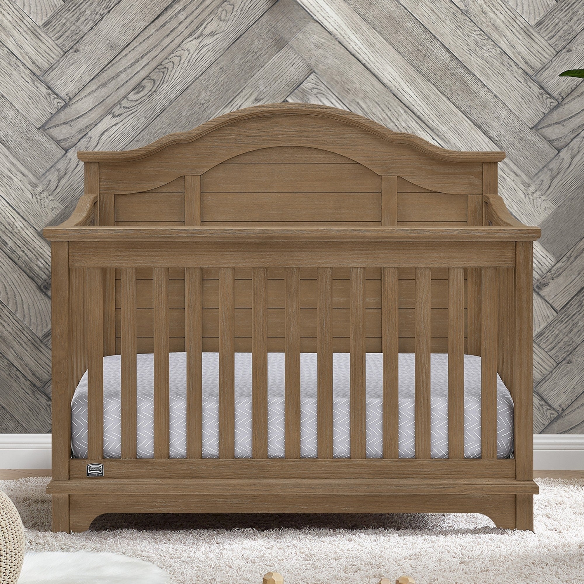 Asher 6-in-1 Convertible Baby Crib - Toddler Bed & Daybed - White Nursery Furniture for Newborn to Teen - Perfect for Small Spaces & Modern Nurseries