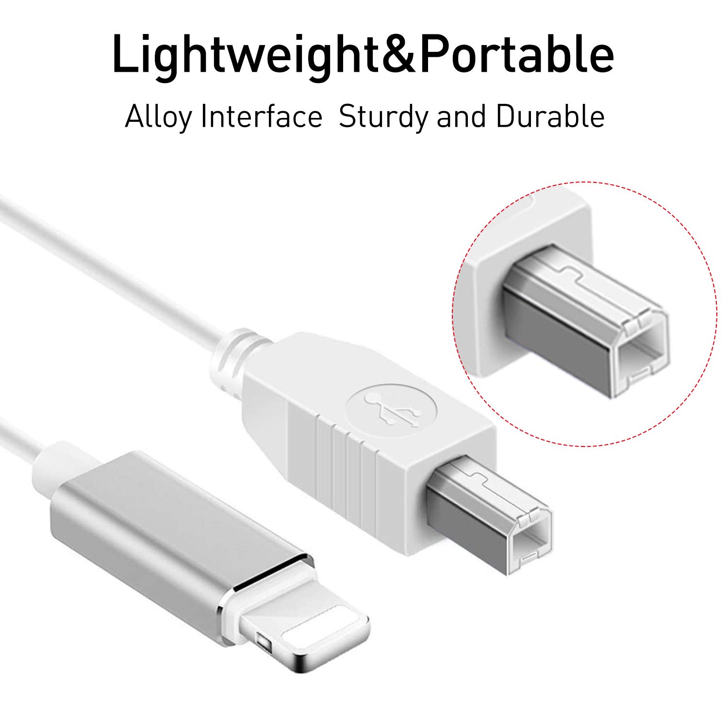 MeloAudio Lightning to MIDI Cable USB 2.0 - High-Speed OTG Converter for MIDI Keyboard, Audio Interface & USB Microphone (5FT) - Perfect for Music Production, Home Studio & Live Performances