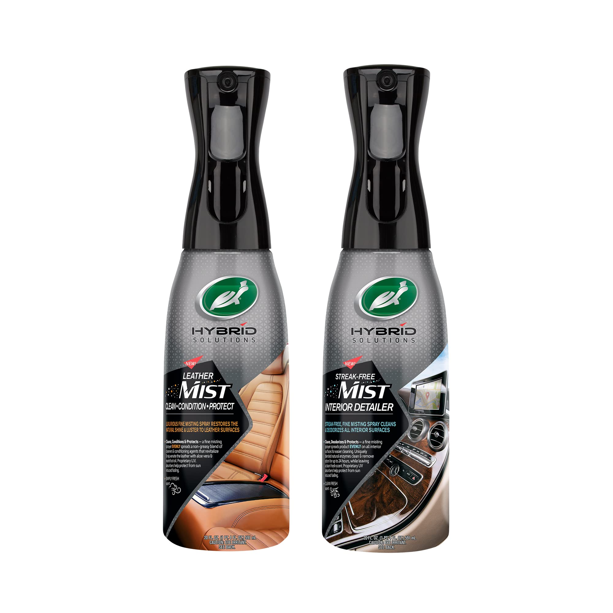 Turtle Wax Hybrid Solutions Leather Cleaner & Conditioner + Interior Misting Detailer Combo Pack – Car Seat Cleaner, Leather Care Kit for Auto Detailing & Interior Protection