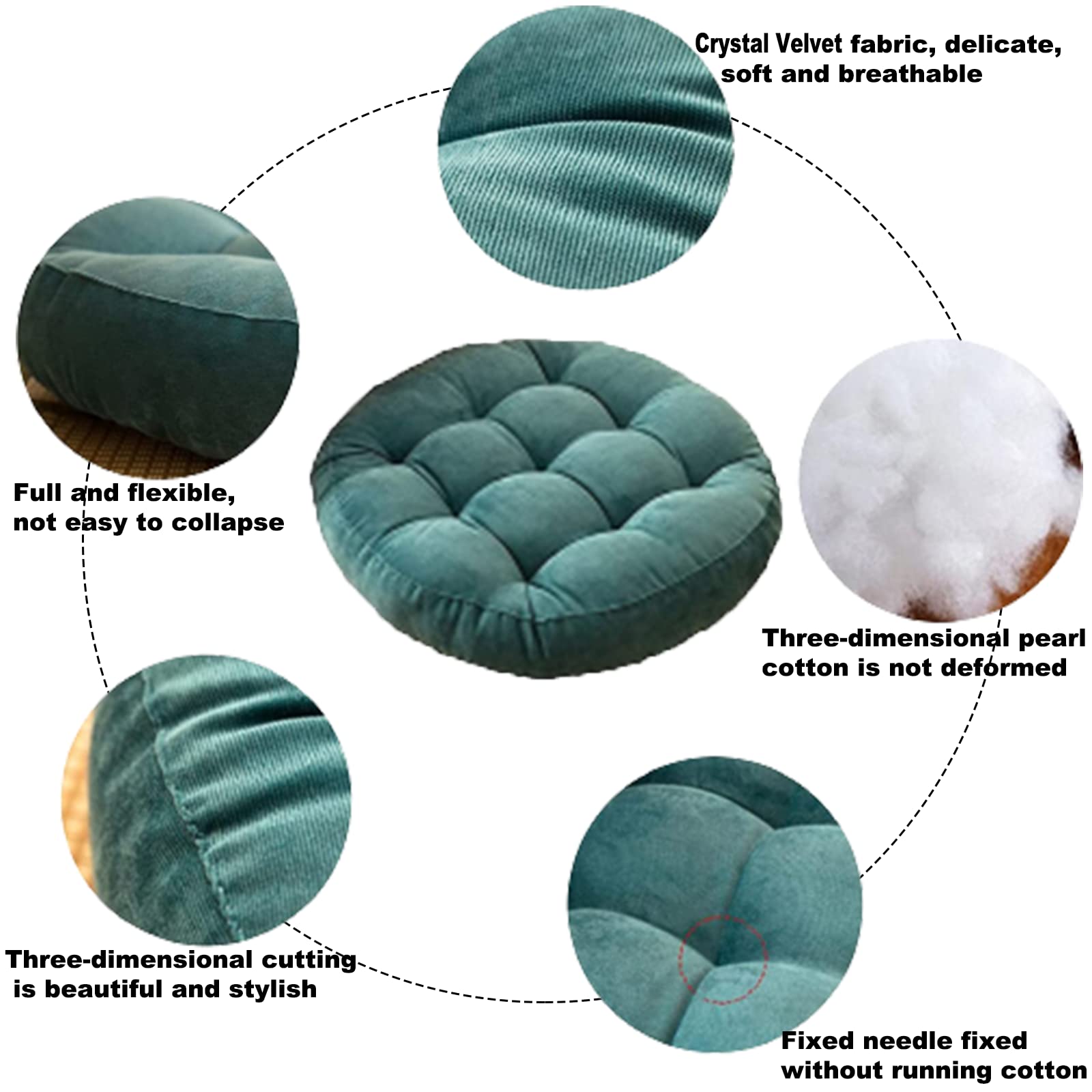 Premium Round Seat Cushions (Set of 2) - 18 Inch Soft Floor Pillows for Indoor & Outdoor Use - Perfect for Living Room, Dining Room, Office, Patio & Garden Decor - Purple Home Accent Pillows (45cm)