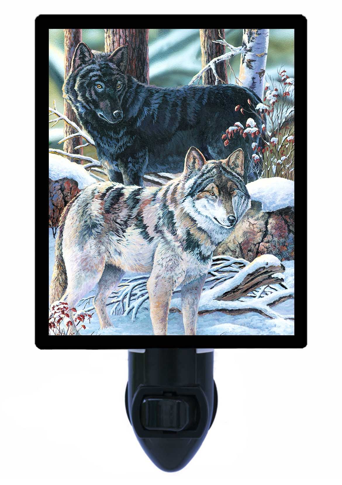 Eyes Upon Us Wolf LED Night Light - Wildlife Animal Night Lamp for Kids, Nursery, Bedroom, Camping & Outdoor Adventures