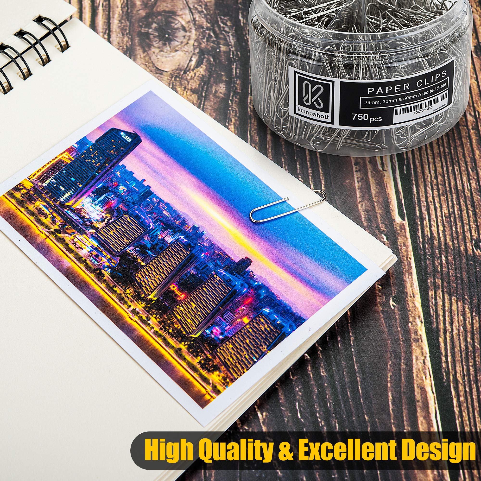 750 Assorted Size Paper Clips - Small, Medium & Large Silver Paper Clips for Office, School & Home Use | Perfect for Organizing Documents, Files & Paperwork