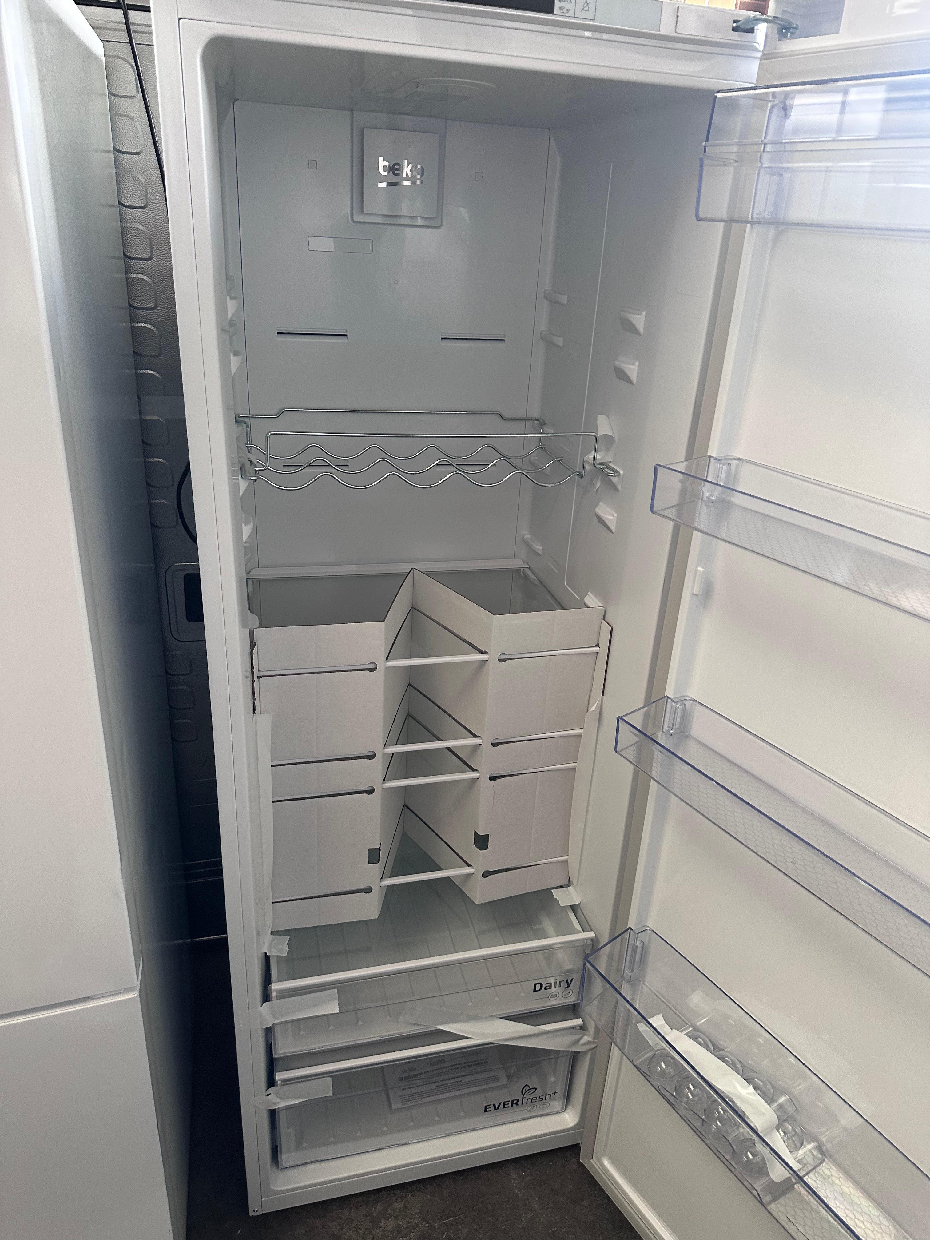 Beko 351L BAF369W Upright All Fridge - Factory Second | Energy Efficient Large Capacity Refrigerator for Home, Kitchen & Restaurant Use