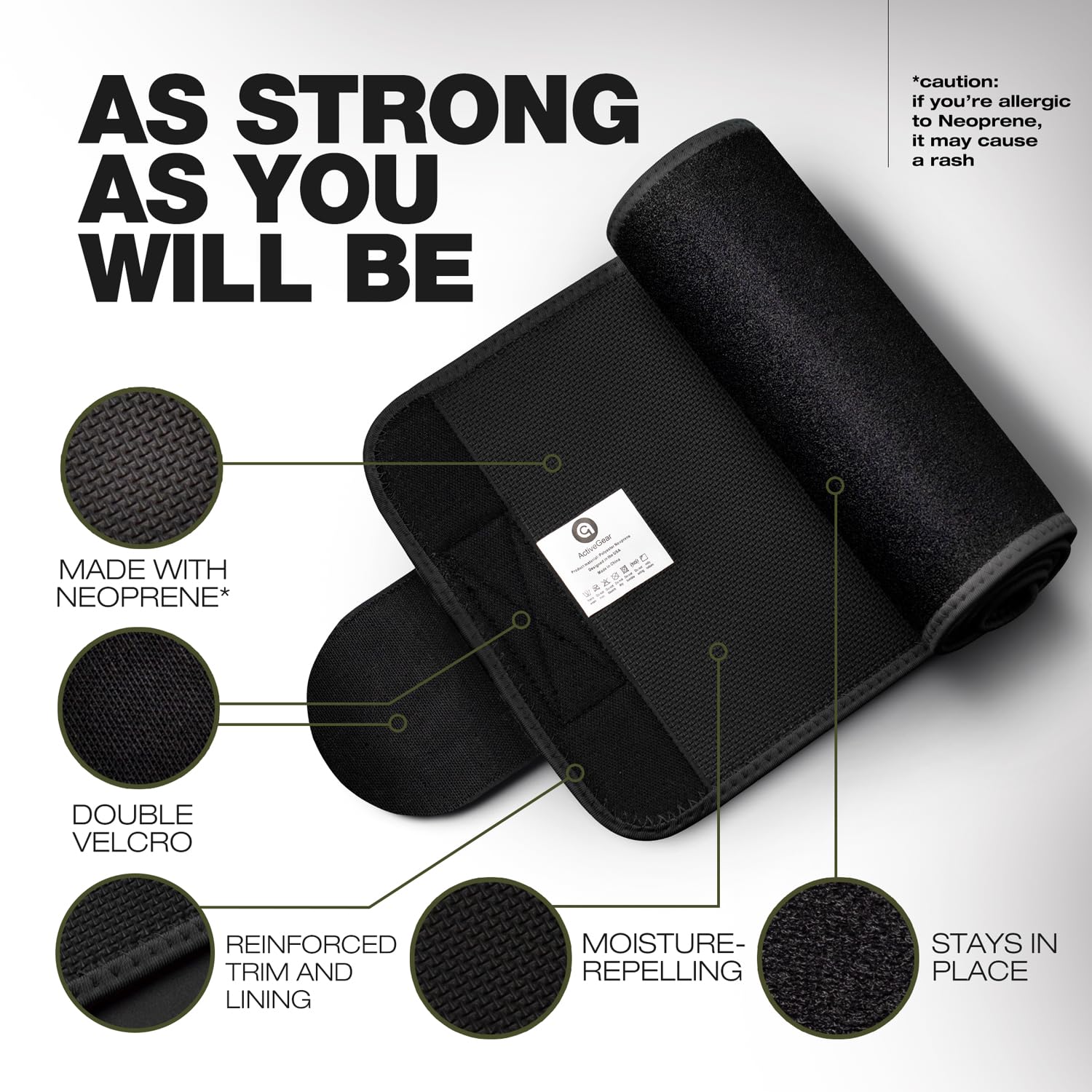 ActiveGear Premium Adjustable Waist Trimmer Belt for Men & Women - Sweat-Enhancing Slimming Wrap for Stomach & Core Workouts - Ideal for Gym, Running & Weight Loss Training