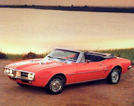 Vintage 1967 Red Pontiac Firebird Convertible Art Print - 8x10 Inch Classic Car Wall Decor Picture - Perfect for Man Cave, Garage, Office & Home Decor