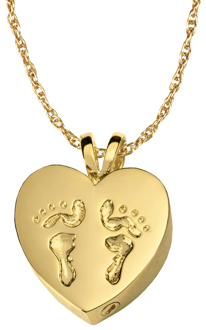 Memorial Keepsake Jewelry - Baby Footprint Heart Pendant for Ashes, Cremation Necklace for Women, Memorial Gift for Loss of Child, Infant, or Loved One | Perfect for Remembrance, Funeral, or Everyday Wear