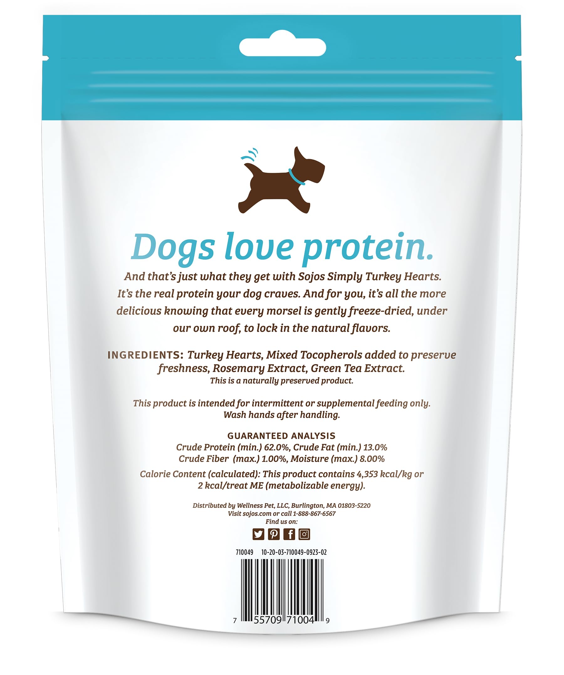 SOJOS Simply Turkey Freeze-Dried Dog Treats - 4oz Natural Protein Snacks for Dogs - Grain-Free Training Rewards & Healthy Chews for Puppies & Adult Dogs - Perfect for Outdoor Adventures & Daily Training