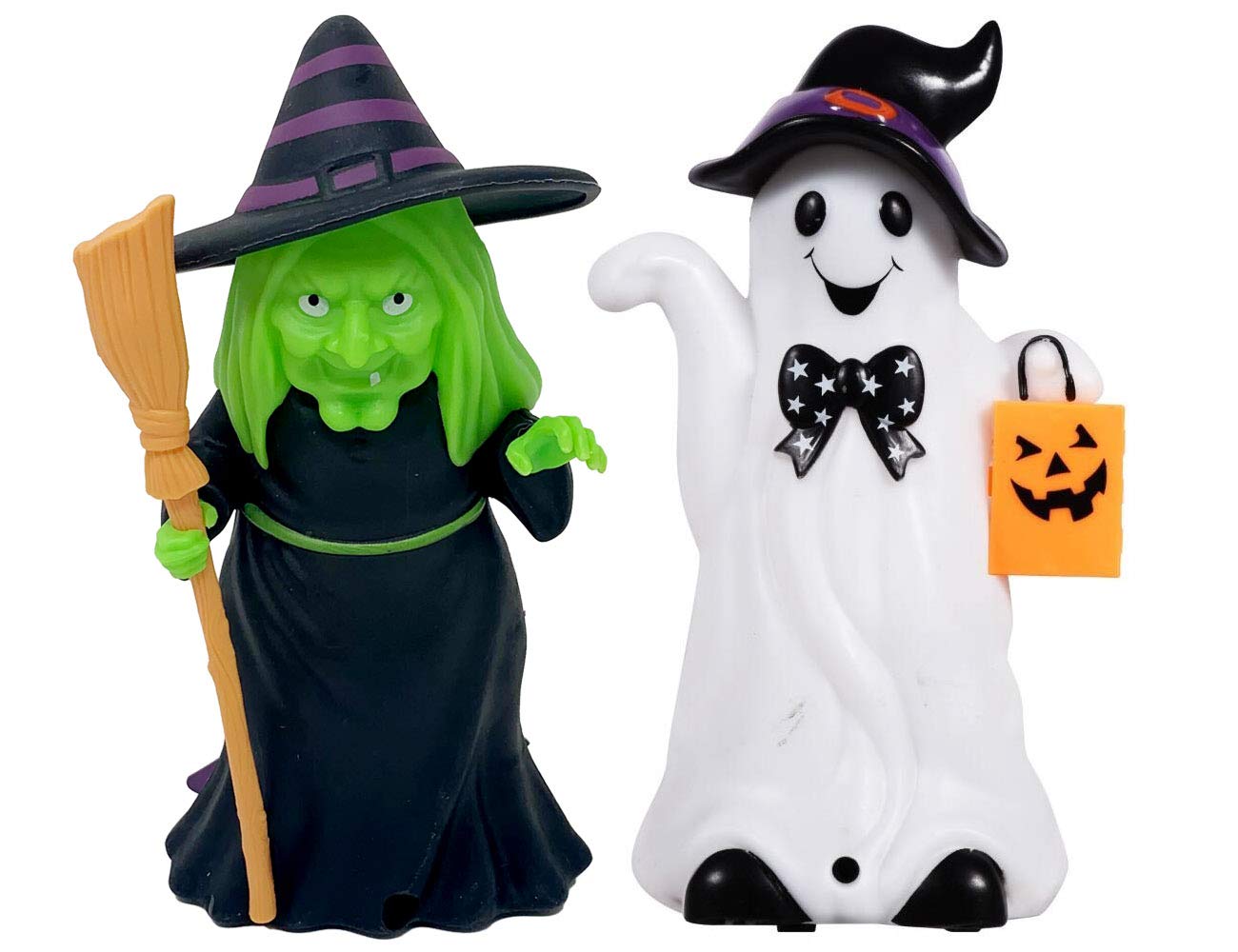 Motion Activated Halloween Decorations - Ghost & Witch Set of 2 with Light & Sound Effects | Spooky Indoor Halloween Decor for Party, Haunted House & Trick-or-Treat Scenes