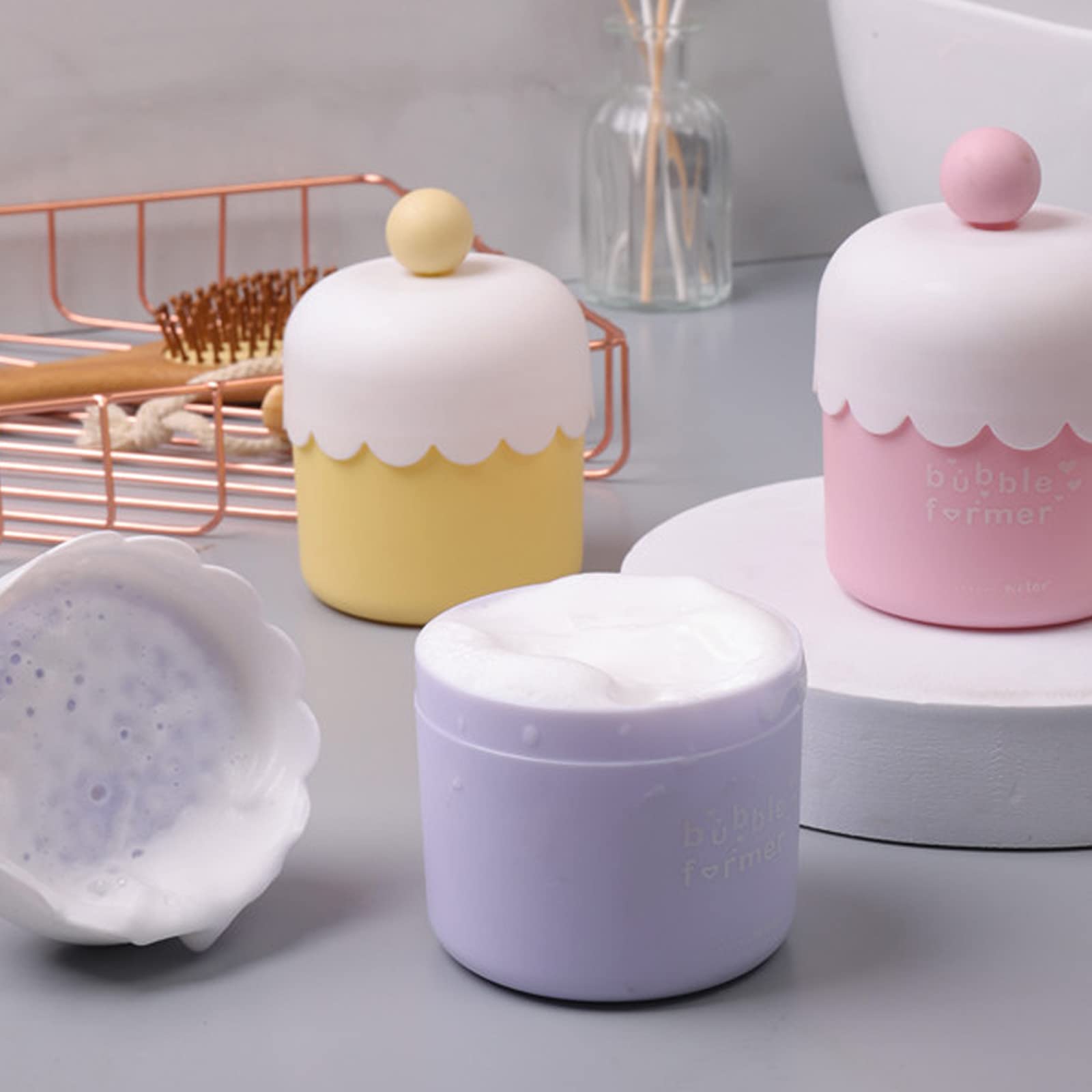 Quick Foaming Manual Face Foam Maker Cup - Cute Skincare Tool & Soap Dispenser for Home, Bathroom, Travel (Purple) | Perfect for Daily Facial Cleansing & Travel Skincare Routine