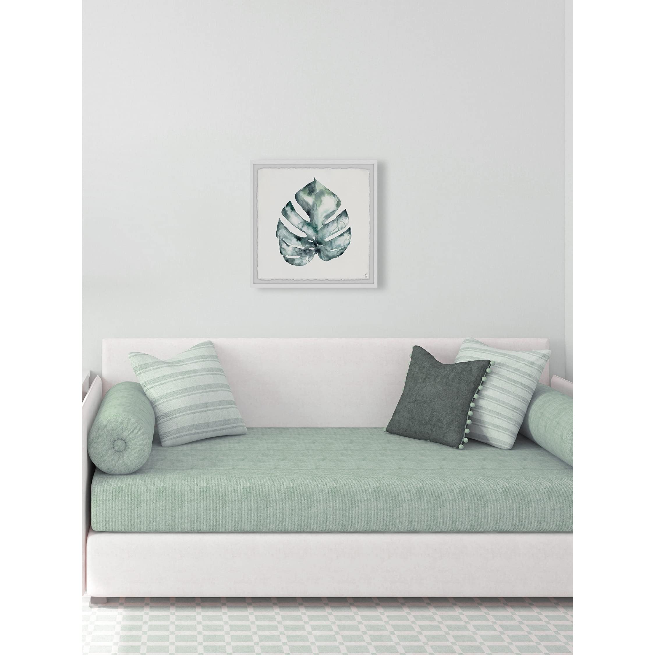 Handmade Big Palm Leaf Framed Print 24x24 - Marmont Hill Tropical Wall Art for Living Room, Bedroom & Office Decor