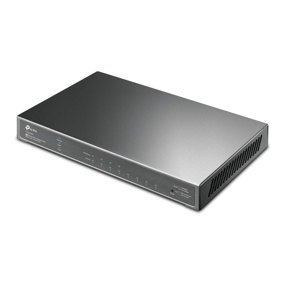 TP-Link SG2008P 8-Port Gigabit PoE Switch with 4× PoE Ports | 802.3af/at 30W per Port | 62W Total Power Budget | Metal Housing | Plug & Play | Energy Efficient | Ideal for Home Office, Small Business & IP Camera Networks