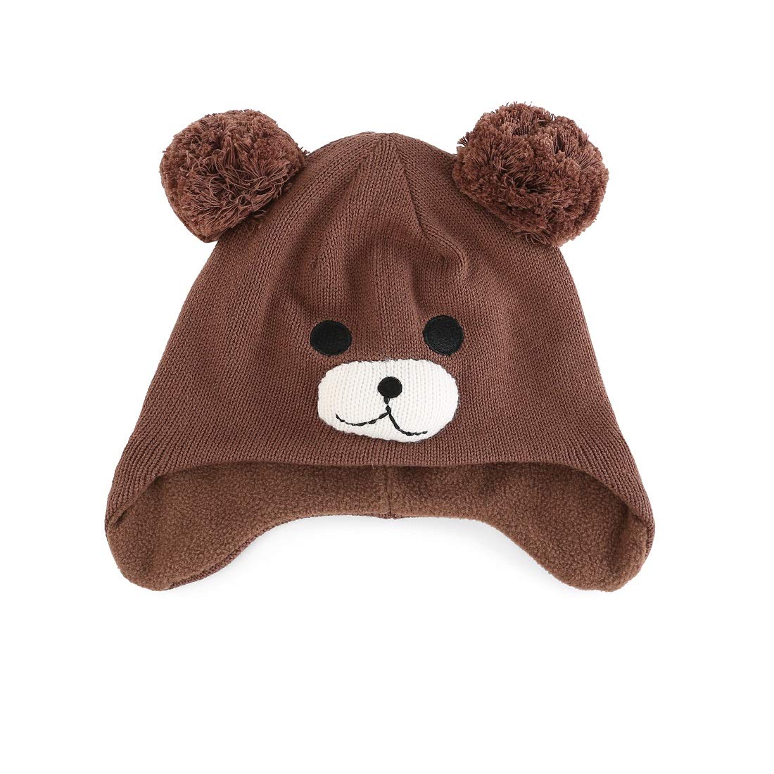 LLmoway Baby Winter Hat with Fleece Lining & Ear Flaps - Warm Knit Beanie for Infants & Toddlers - Perfect for Cold Weather, Snow Play & Outdoor Activities