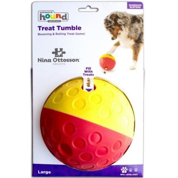 Outward Hound Treat Tumble Interactive Dog Toy - Fun Puzzle Feeder for Small & Large Dogs - Mental Stimulation & Slow Feeding - Perfect for Indoor Play & Training Sessions