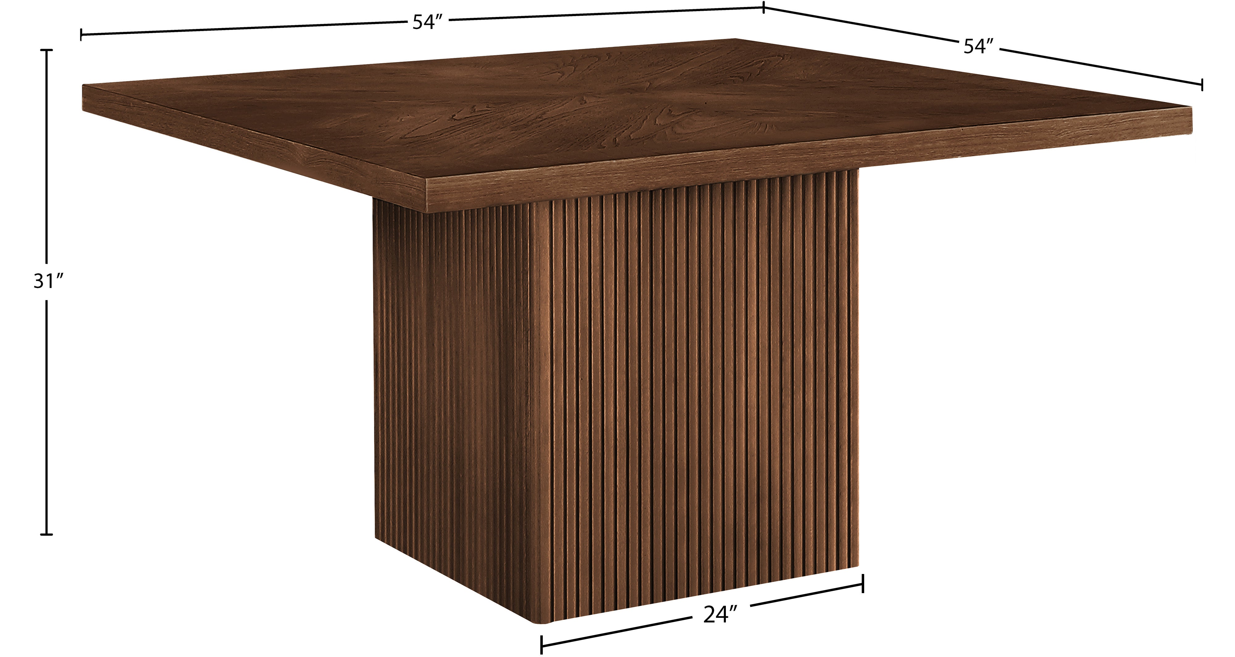 Belinda Brown Oak Veneer Dining Table - Modern Solid Wood Kitchen Table for 6 - Perfect for Family Dinners & Entertaining Guests