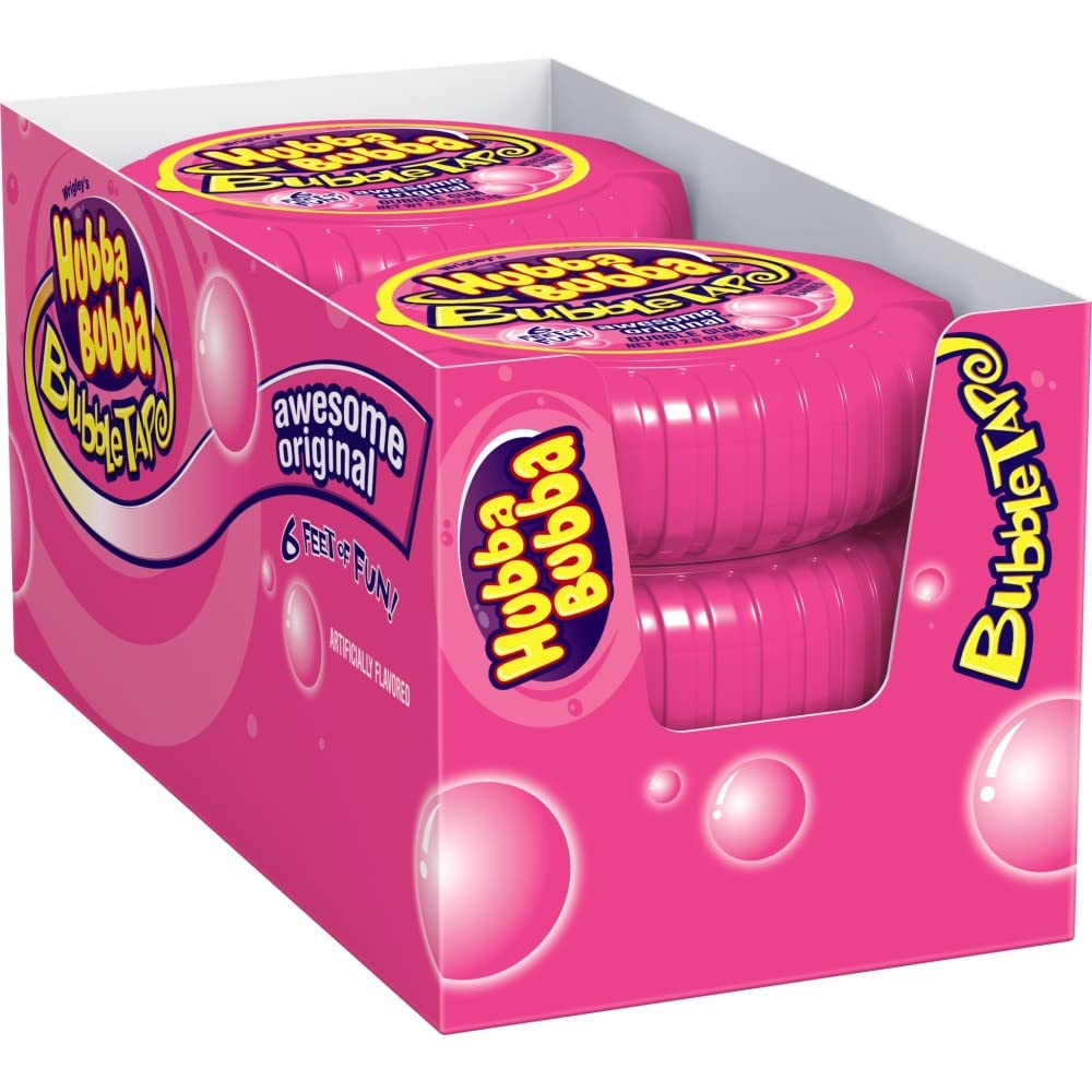 HUBBA BUBBA Original Bubble Gum Tape - 2 oz Bulk Pack (6 Pack) | Chewy Candy for Parties, Gifts & On-the-Go Snacking