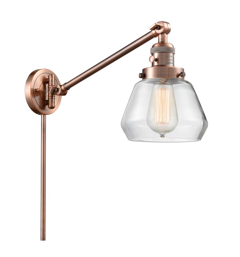 Innovations 237-PN-G173-LED Vintage Style Dimmable LED Swing Arm Lamp - Polished Nickel Finish for Bedside, Office, or Reading Nook Lighting